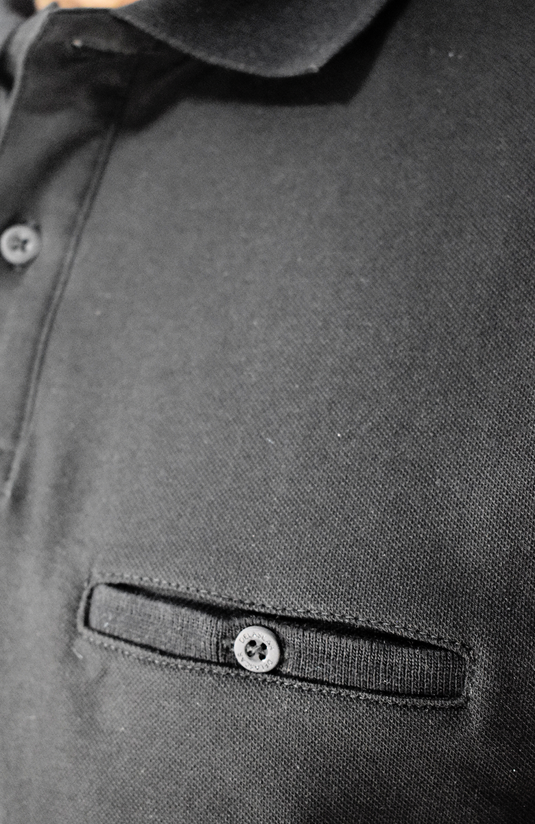 Camiseta Tipo Polo Negra para Hombre