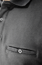 Camiseta Tipo Polo Negra para Hombre