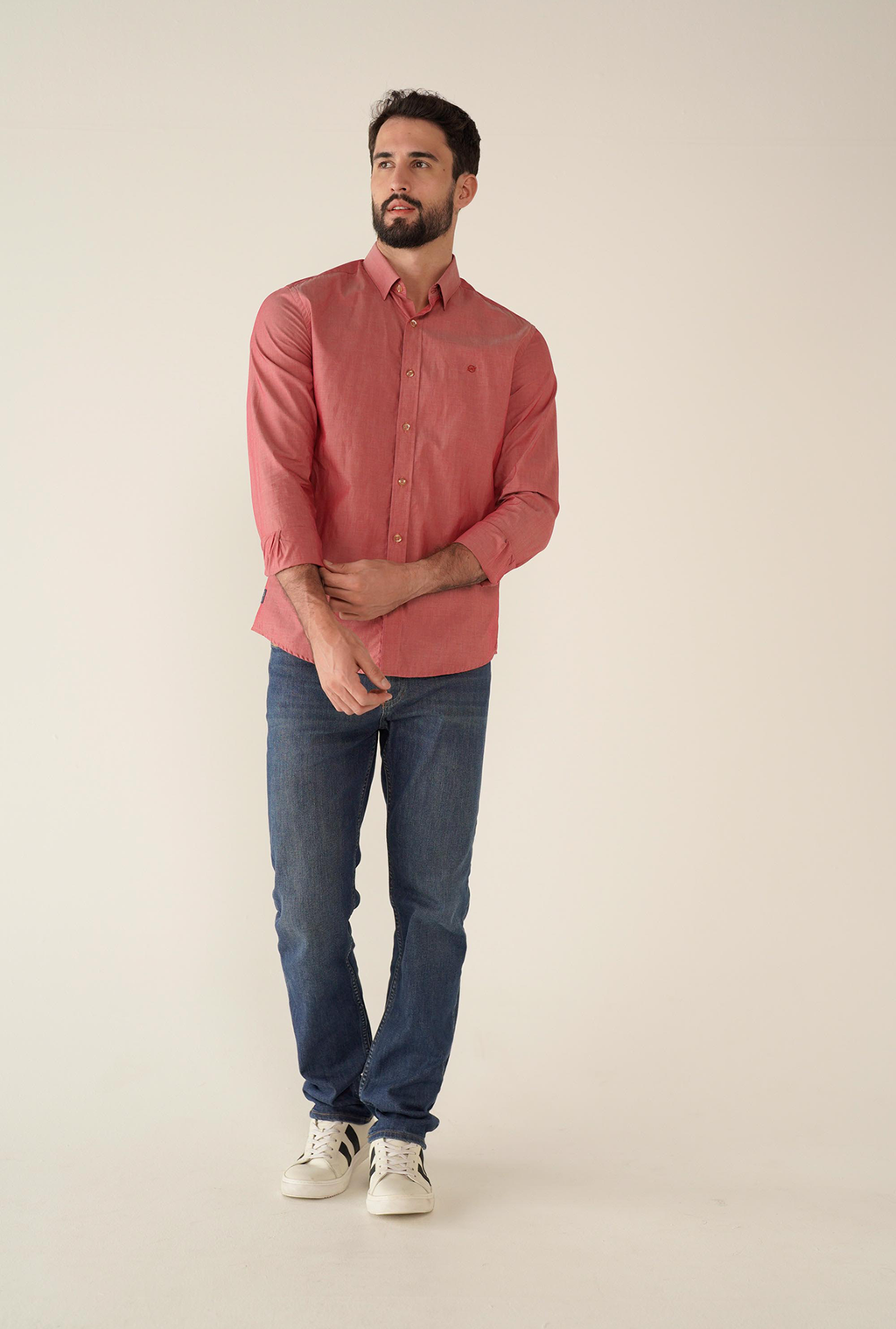 Camisa Manga Larga Roja para Hombre DMCMLED01