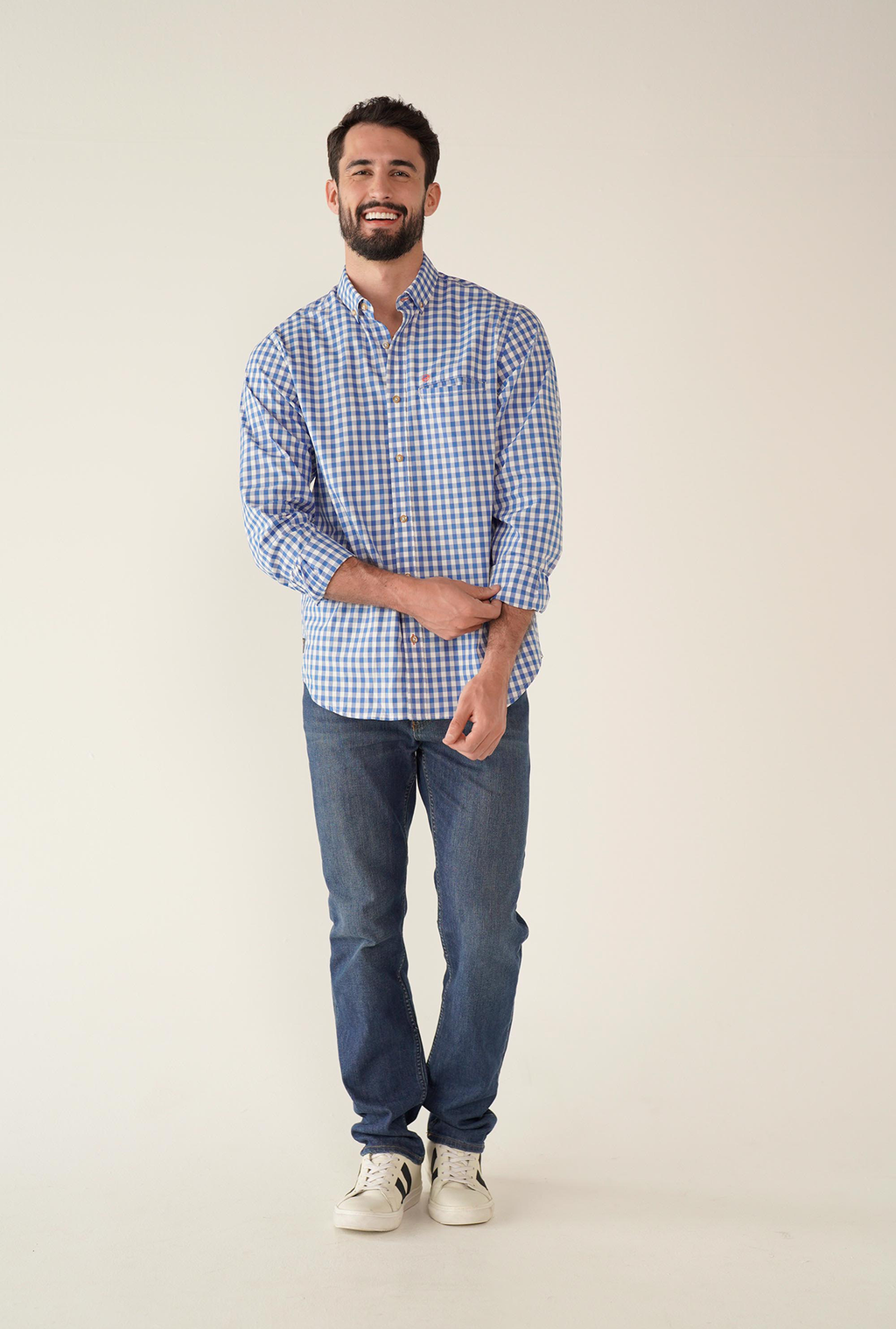 Camisa Manga Larga Azul Medio para Hombre DMCML3100