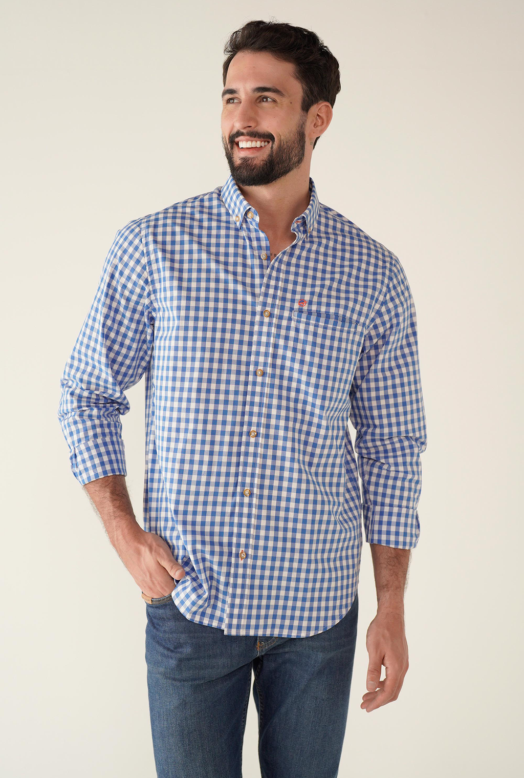 Camisa Manga Larga Azul Medio para Hombre DMCML3100