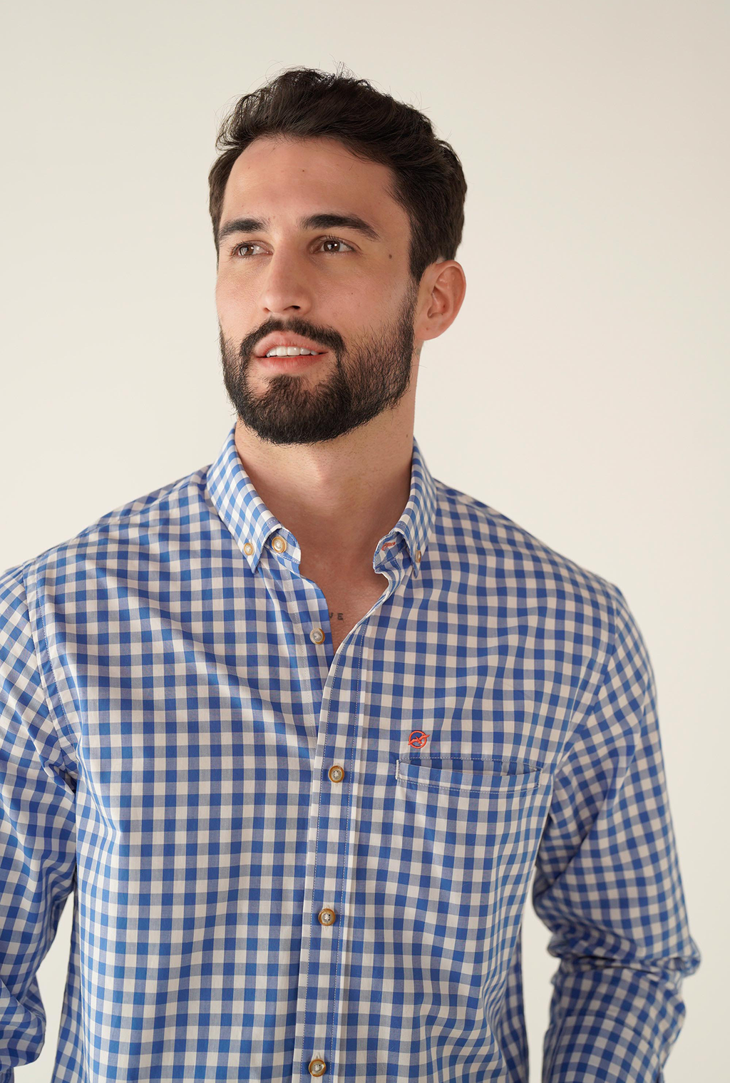 Camisa Manga Larga Azul Medio para Hombre DMCML3100