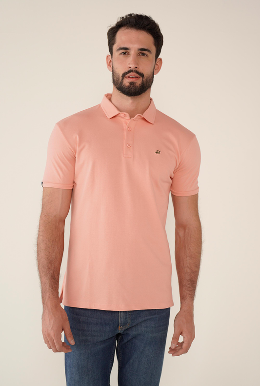 Camiseta Tipo Polo Rosado Para Hombre CPB08