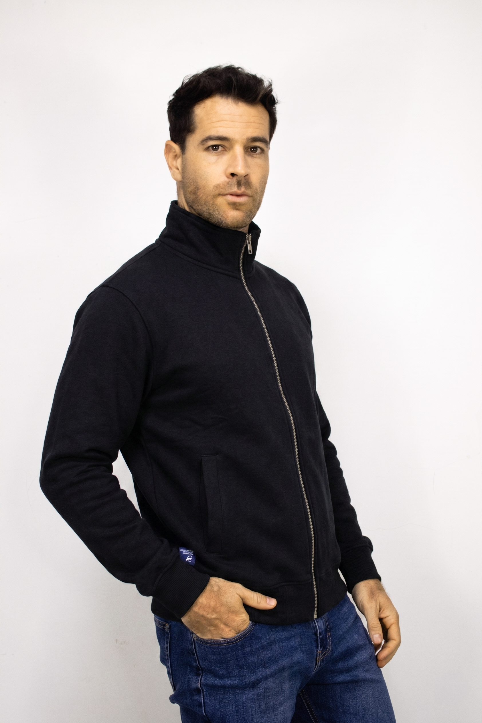 Saco negro con Cremallera para hombre