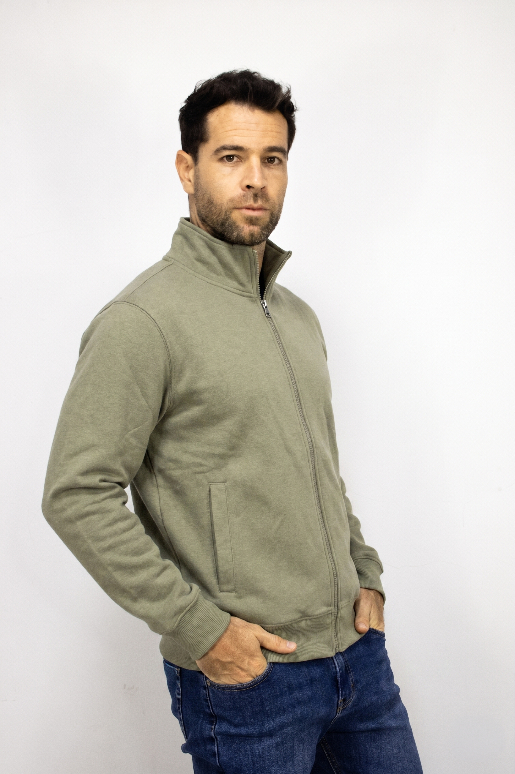 Saco verde con Cremallera para hombre
