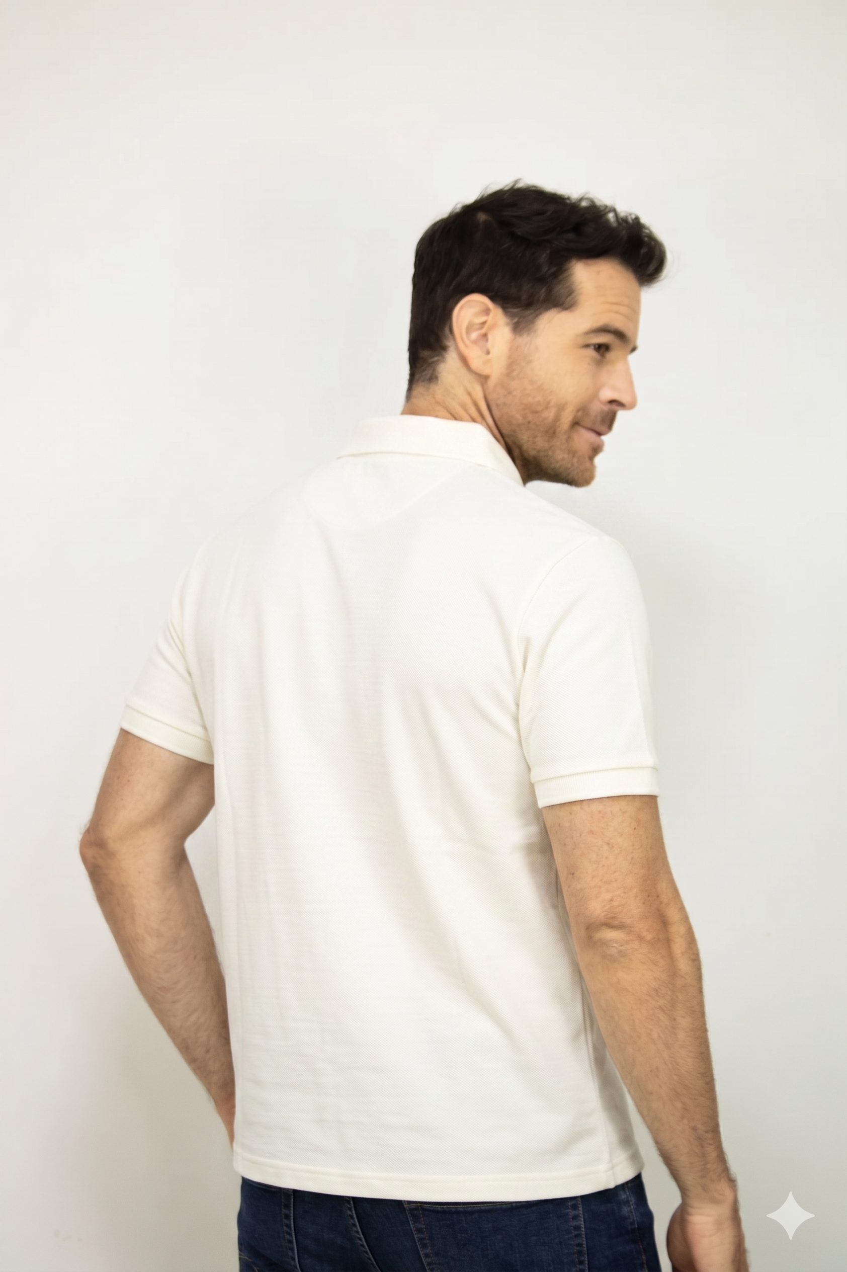 Polo Deportiva Blanca Para Hombre