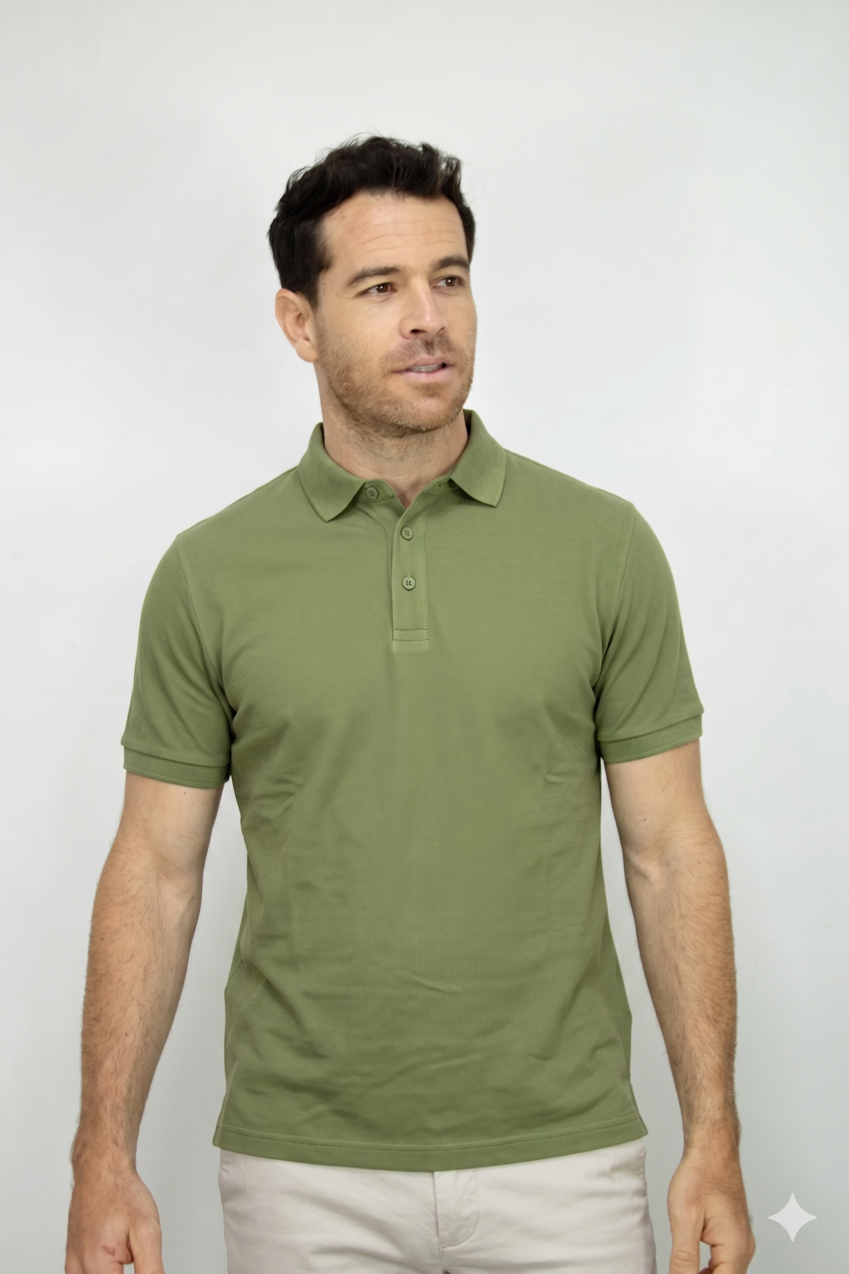 Polo Deportiva Verde Para Hombre