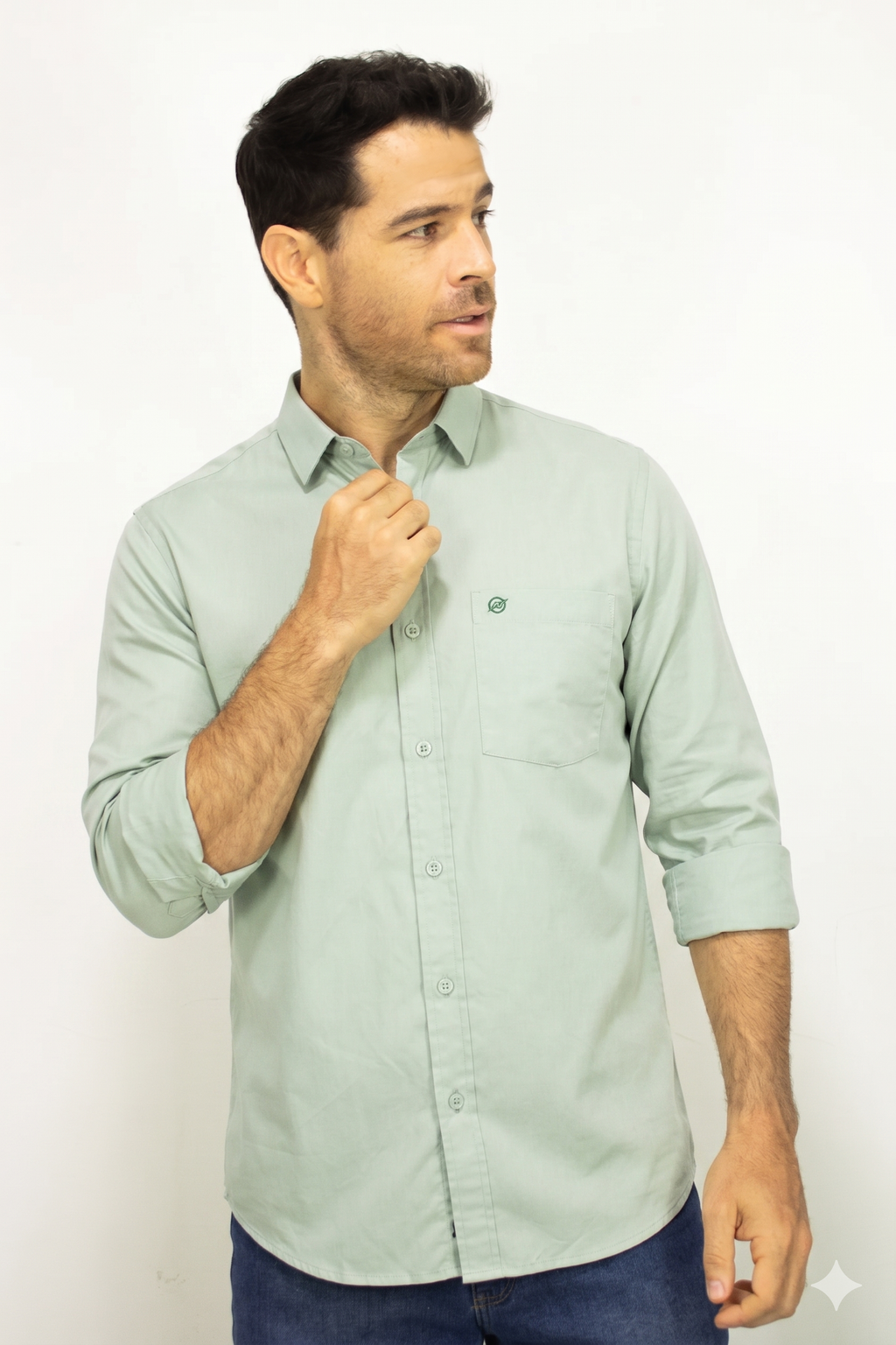 Camisa Verde Claro Para Hombre