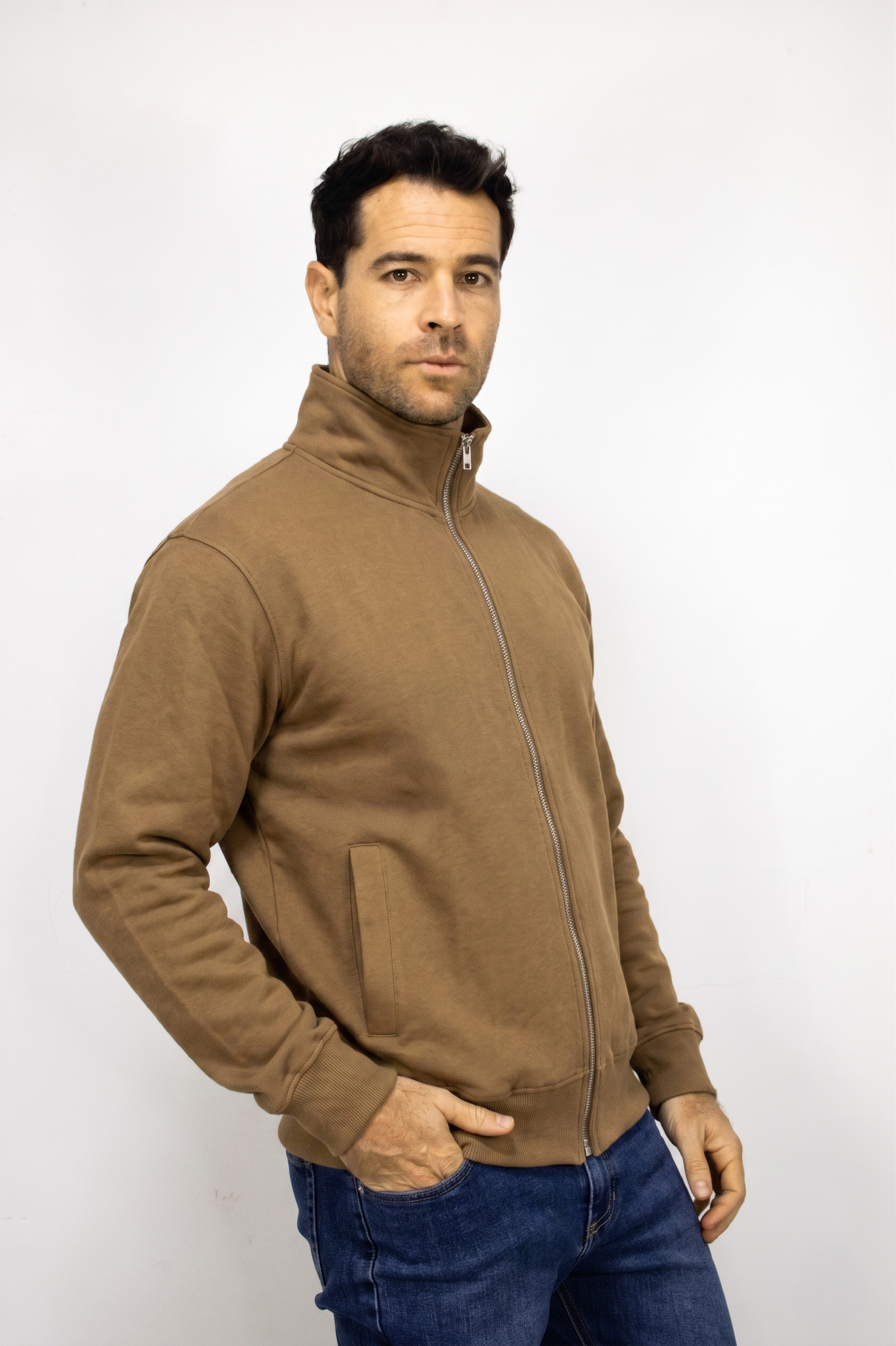 Saco café con Cremallera para hombre