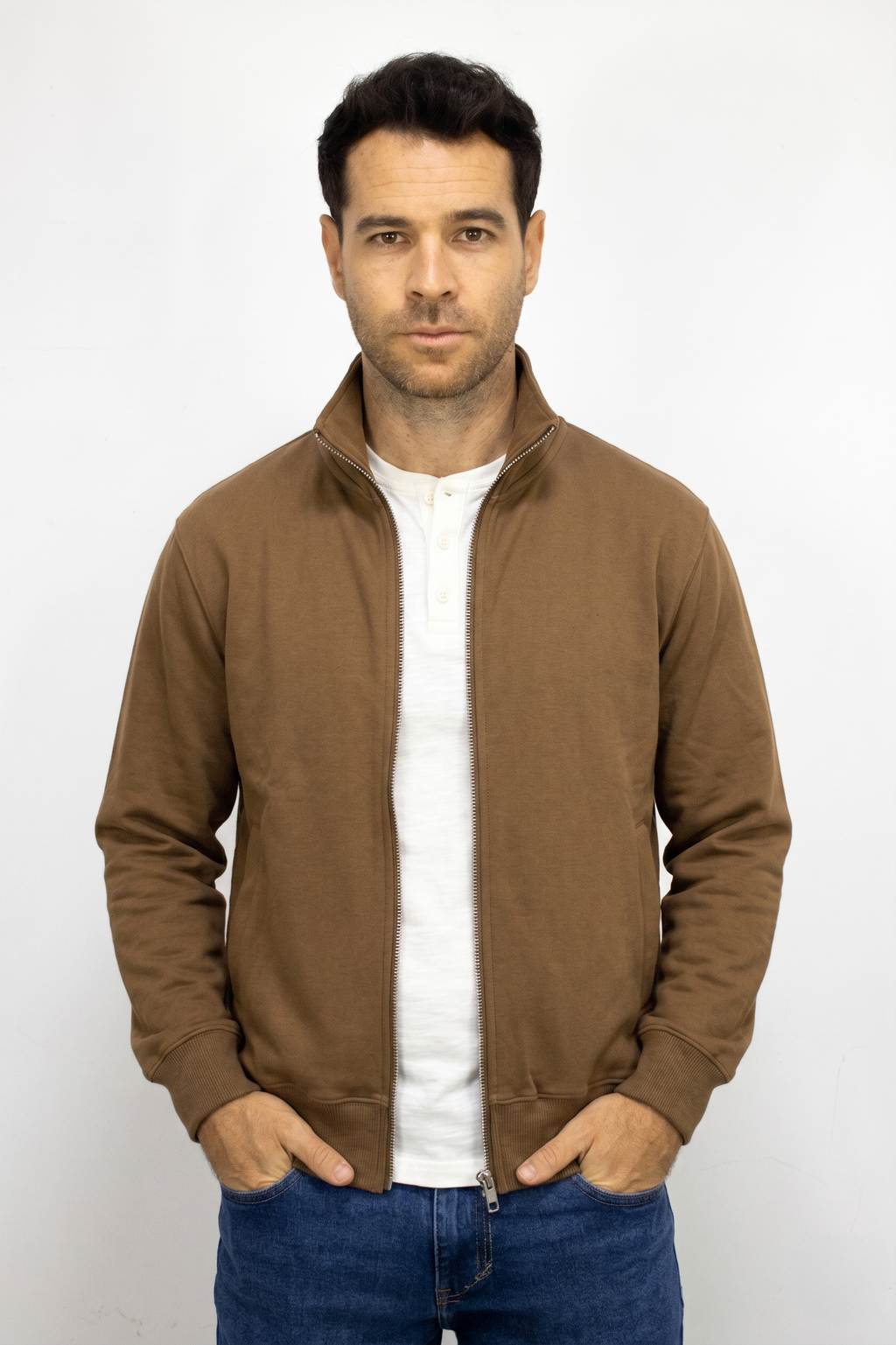 Saco café con Cremallera para hombre