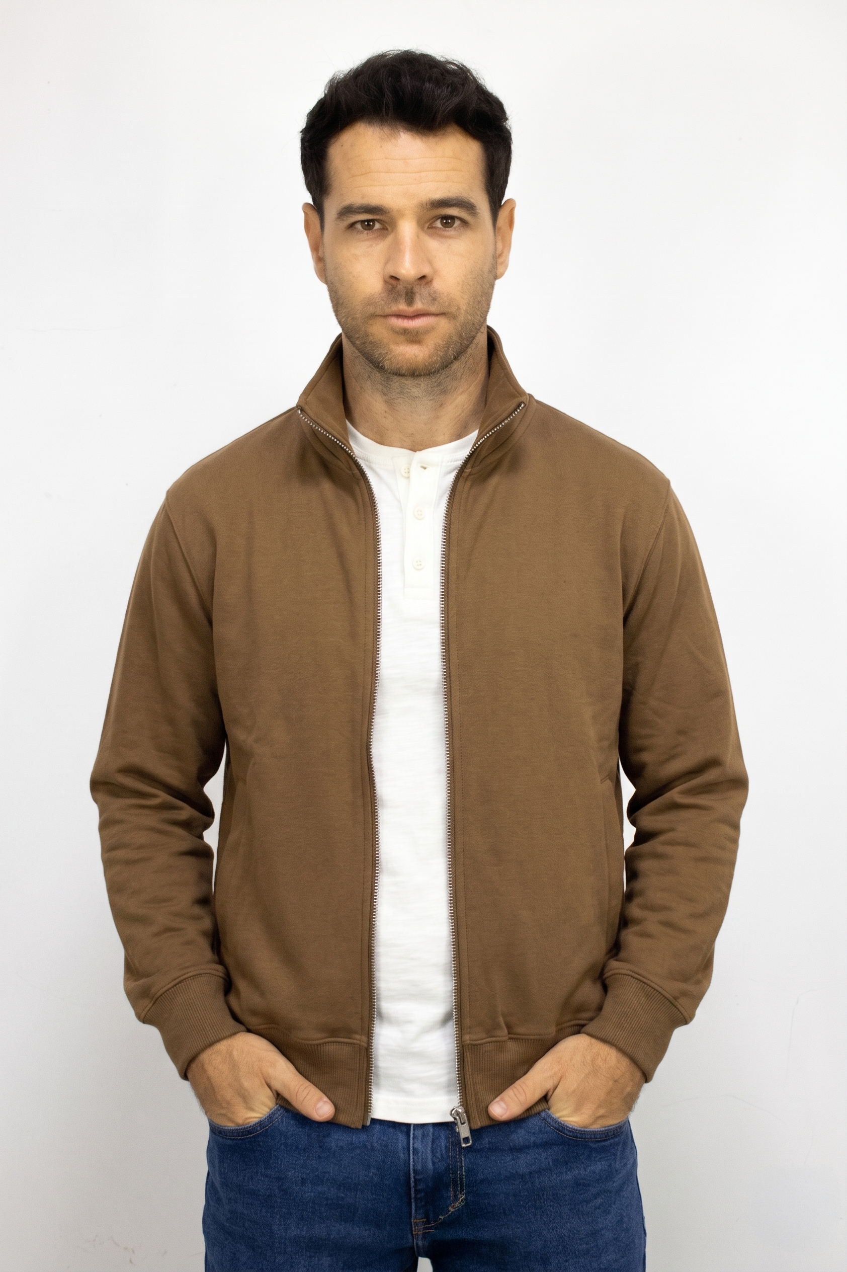 Saco café con Cremallera para hombre