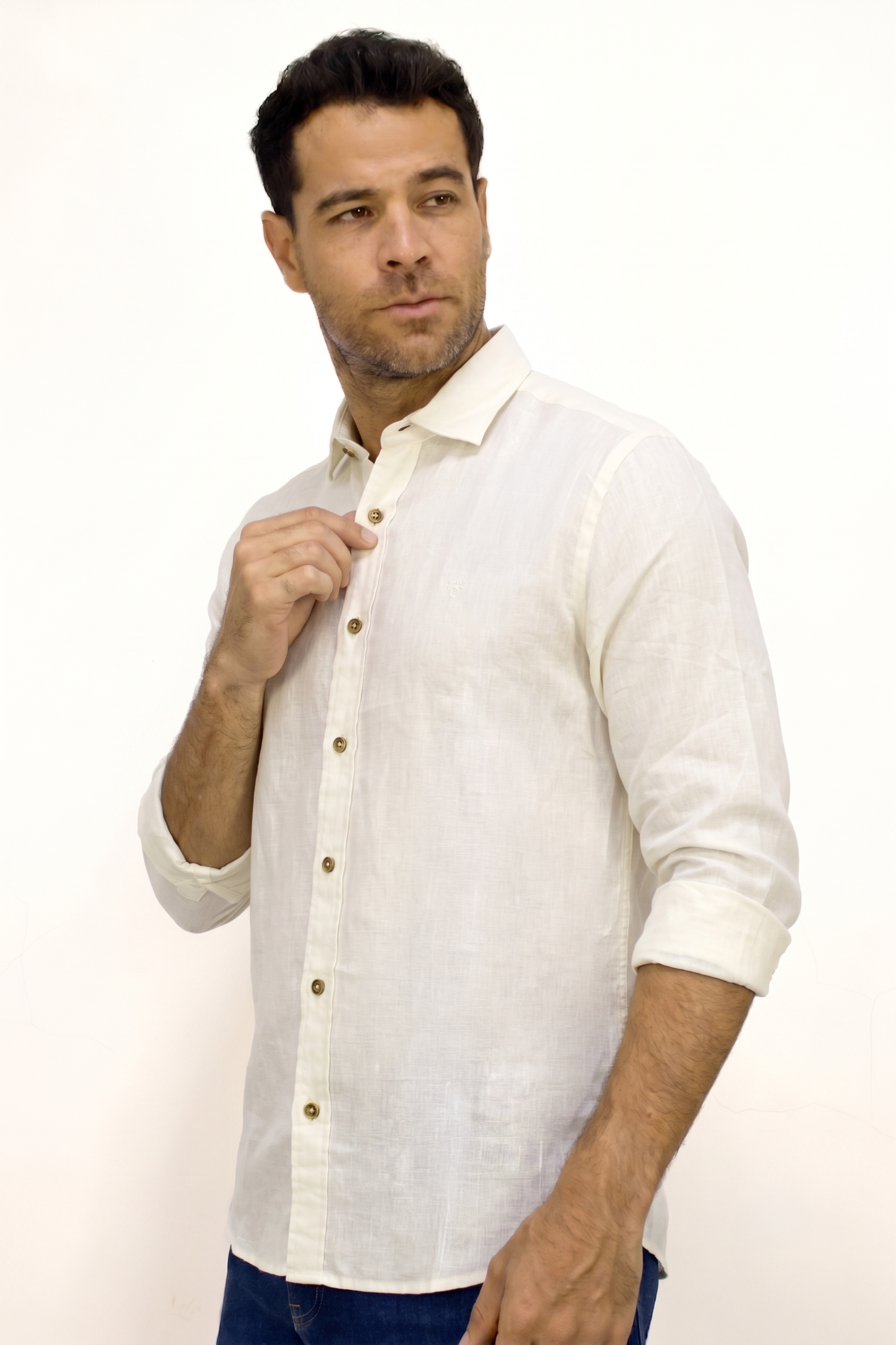 CAMISA LINO MANGA LARGA PARA HOMBRE