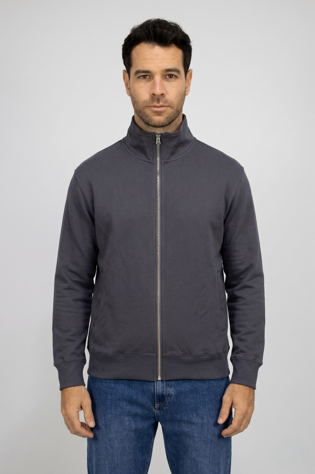 Saco gris con Cremallera para hombre