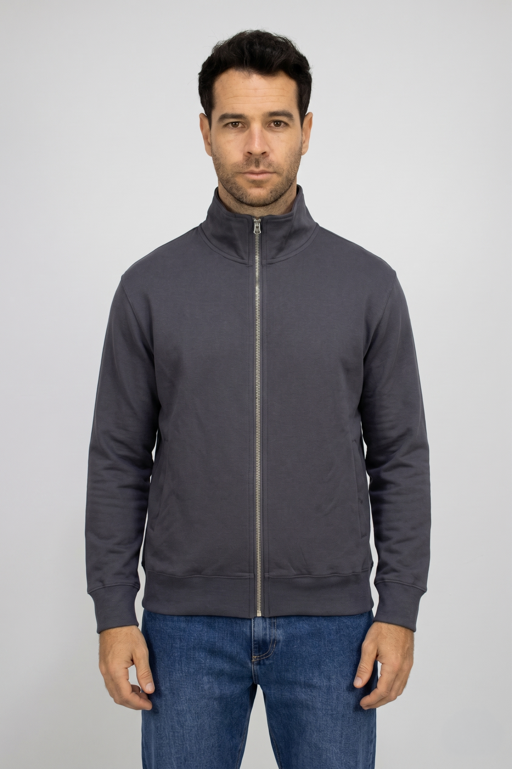 Saco gris con Cremallera para hombre