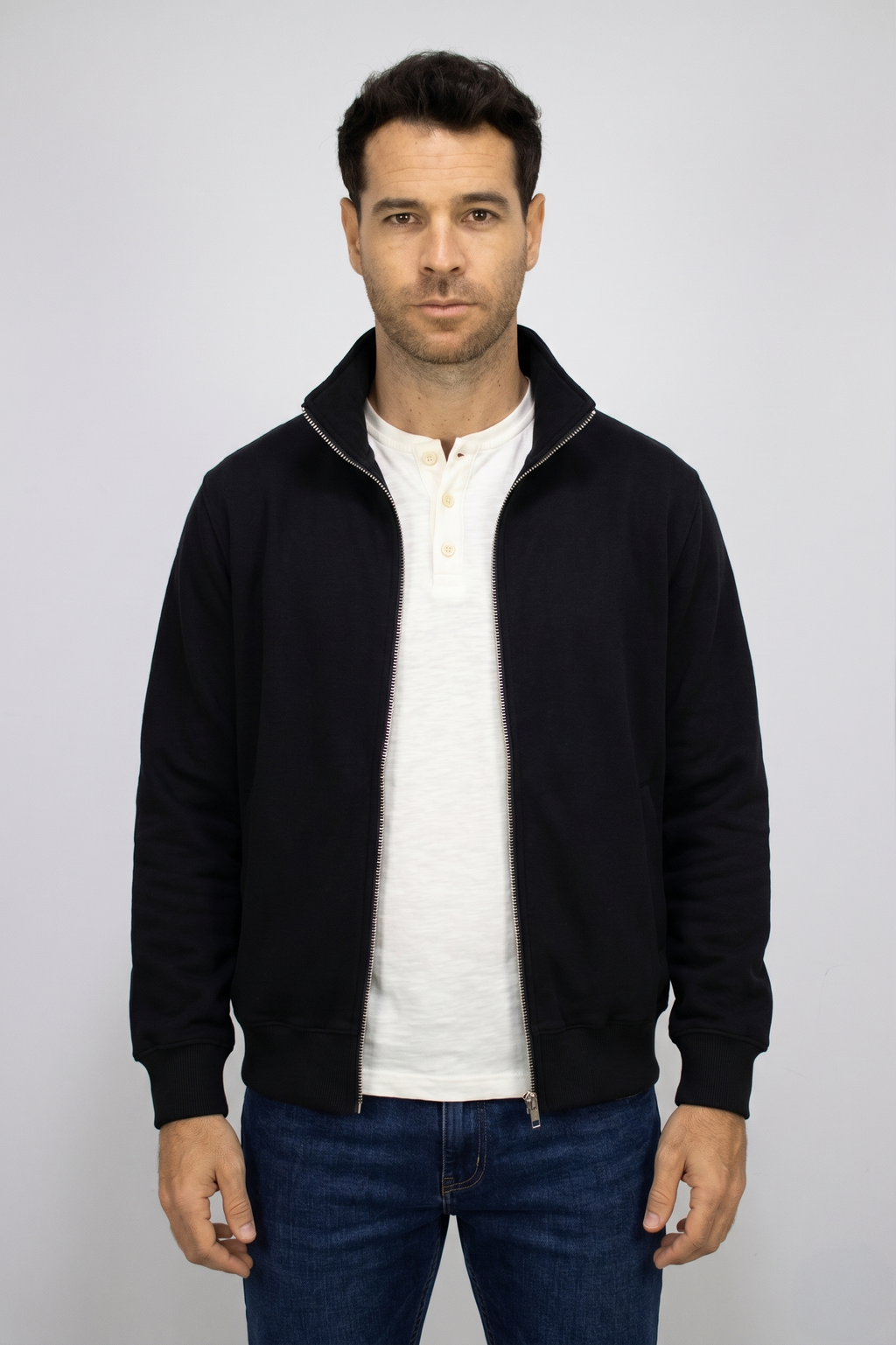 Saco negro con Cremallera para hombre