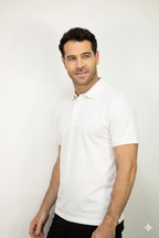 Polo Deportiva Blanca Para Hombre