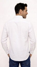 CAMISA MANGA LARGA OXFORD BLANCA PARA HOMBRE