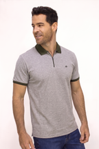 POLO MANGA CORTA CON CIERRE  PARA HOMBRE