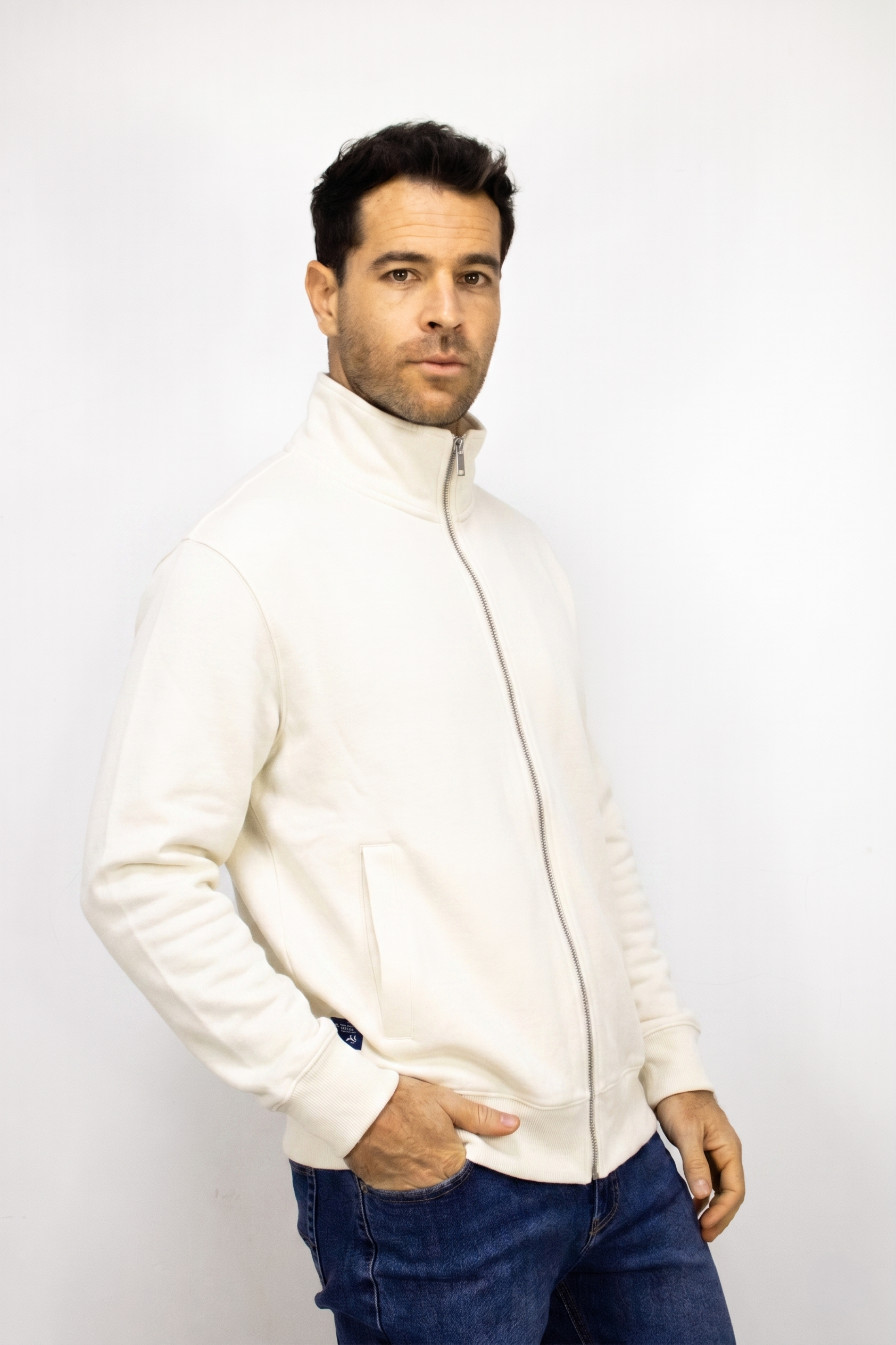 Saco marfil con Cremallera para hombre