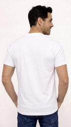 CAMISETA BÁSICA PESADA CUELLO REDONDO BLANCA PARA HOMBRE