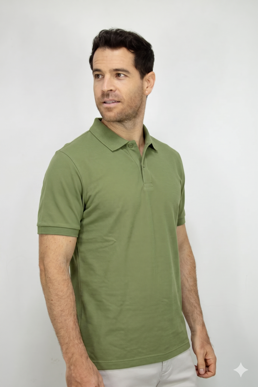Polo Deportiva Verde Para Hombre