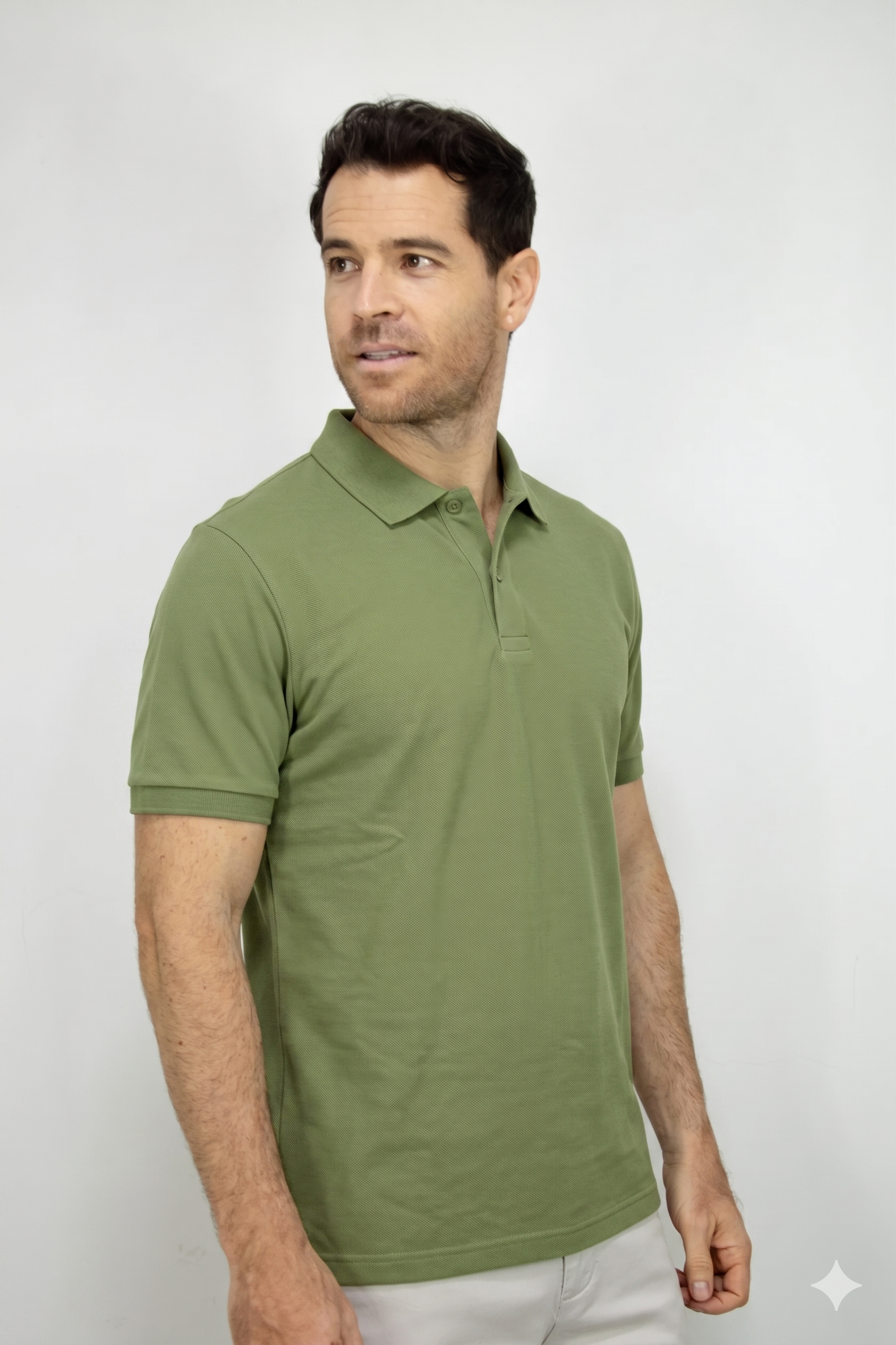 Polo Deportiva Verde Para Hombre
