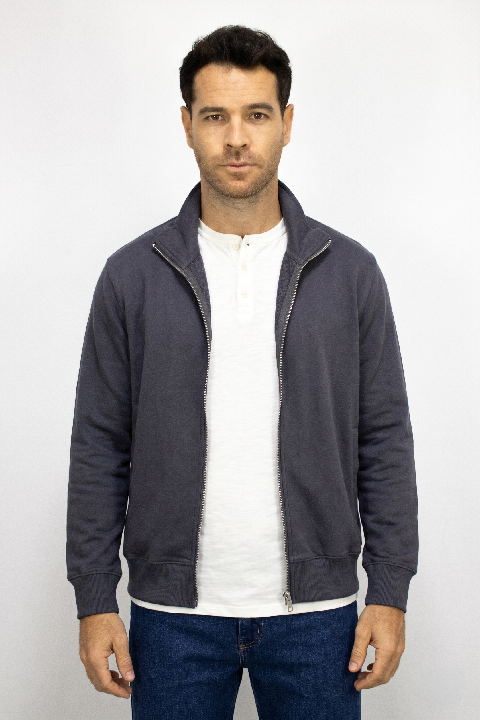 Saco gris con Cremallera para hombre