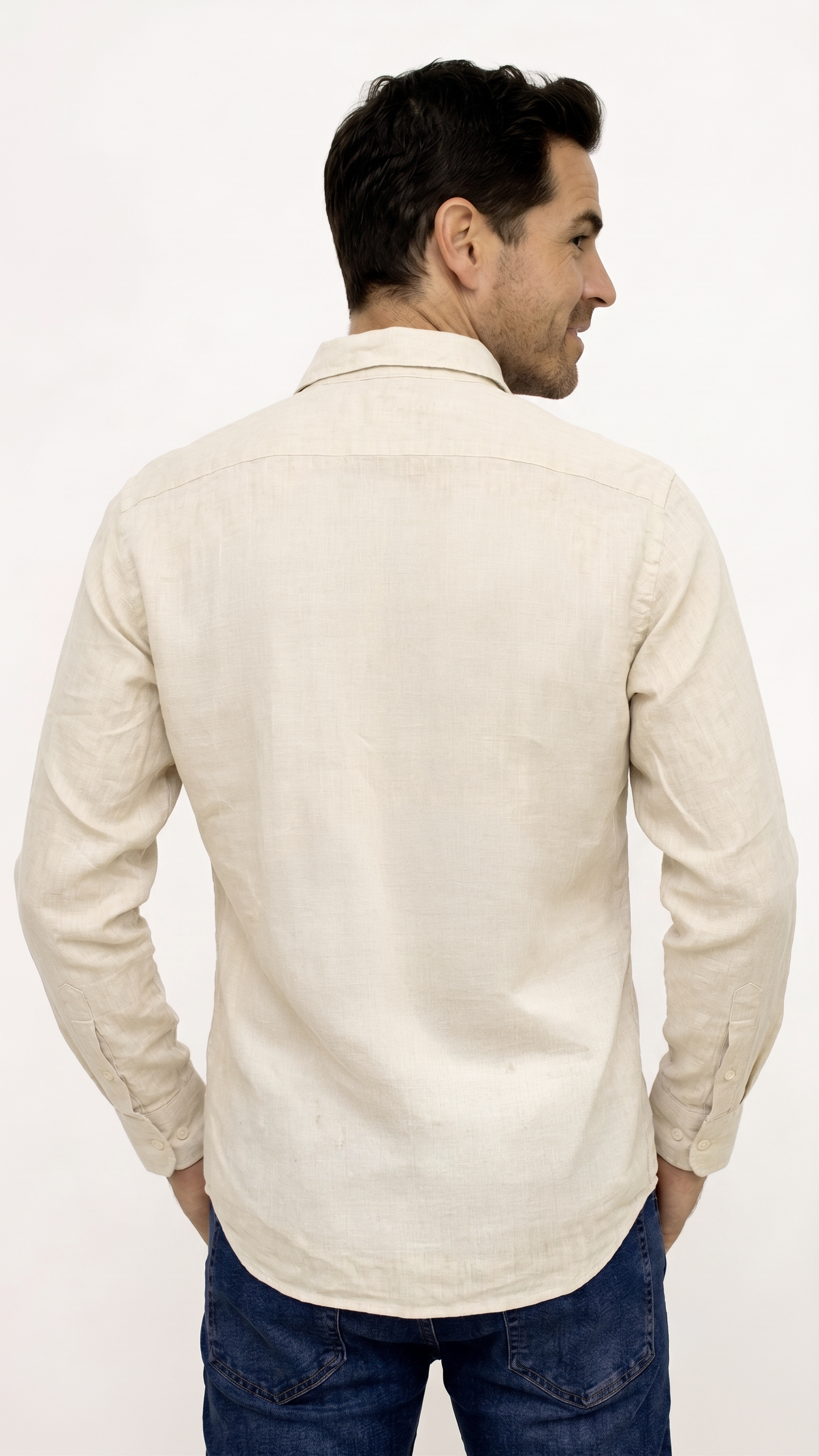 CAMISA LINO MANGA LARGA PARA HOMBRE