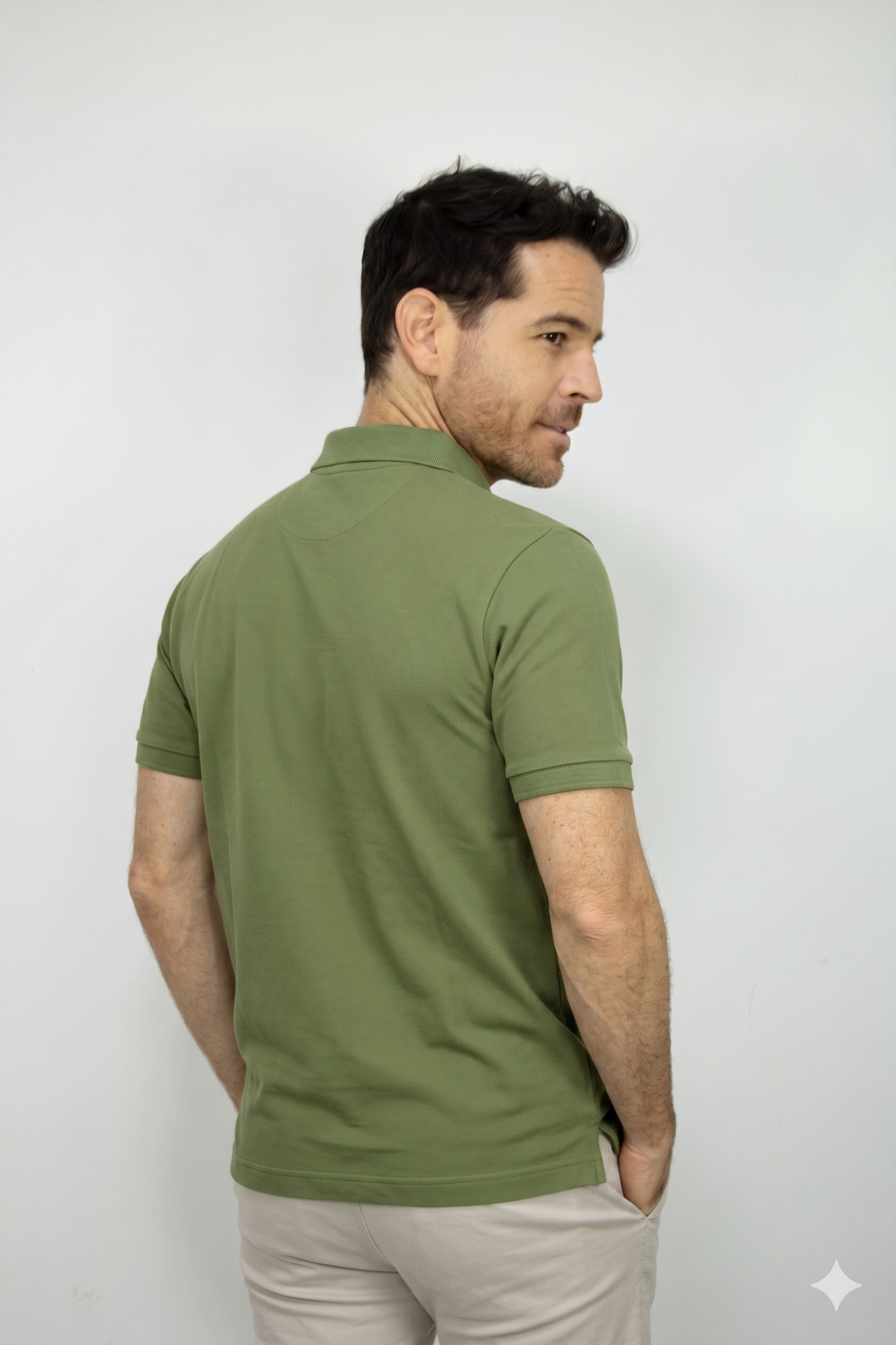 Polo Deportiva Verde Para Hombre