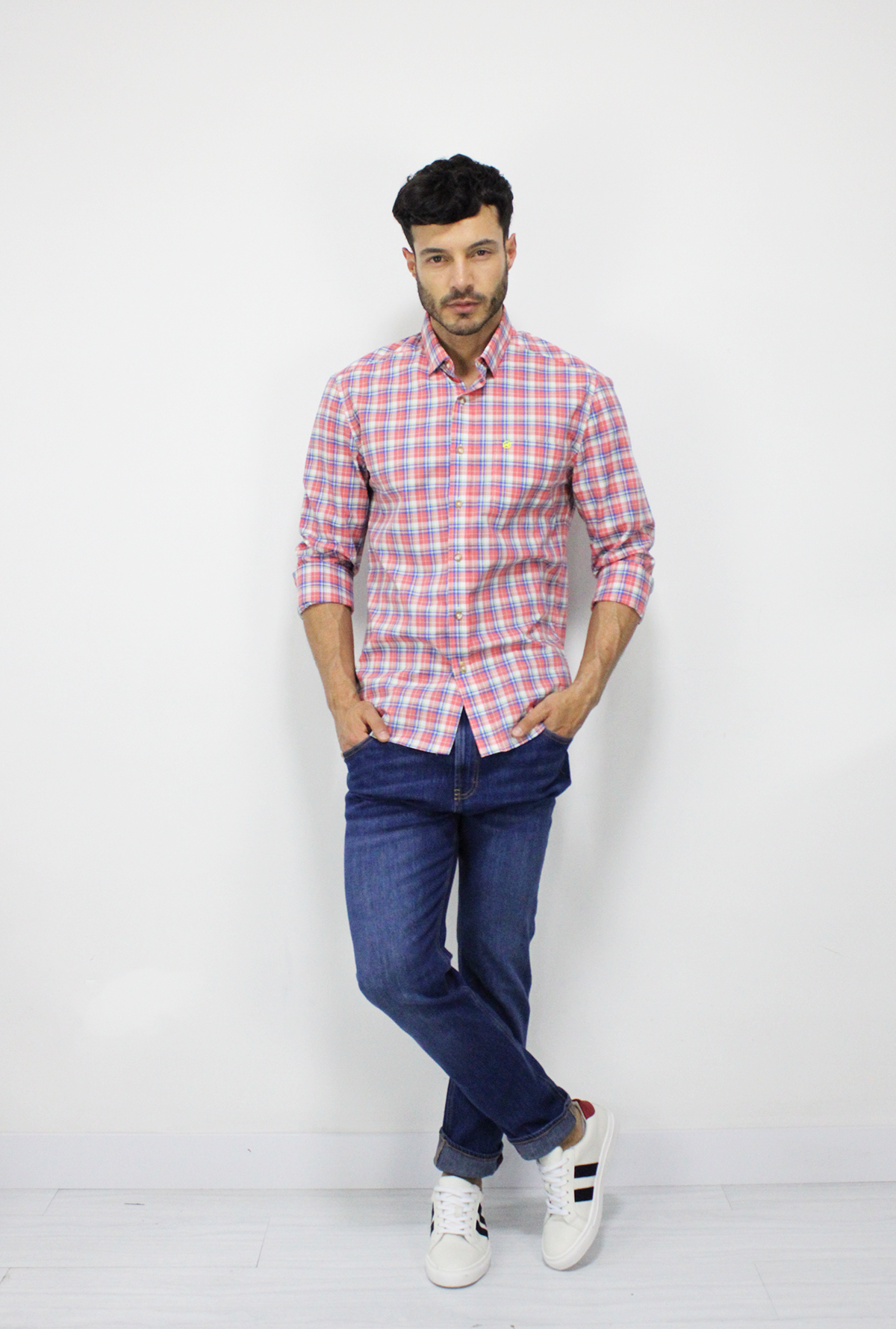 Camisa Manga Larga Naranja Para Hombre DMCML16