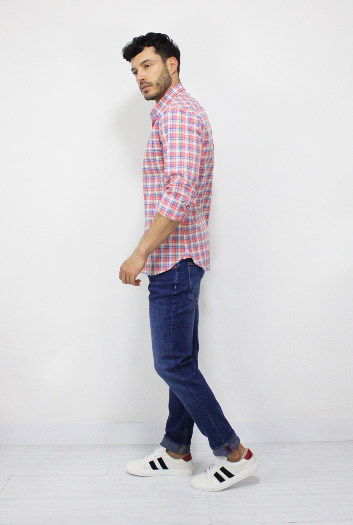 Camisa Manga Larga Naranja Para Hombre DMCML16
