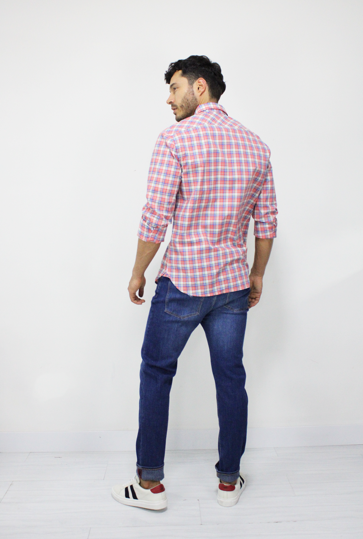 Camisa Manga Larga Naranja Para Hombre DMCML16