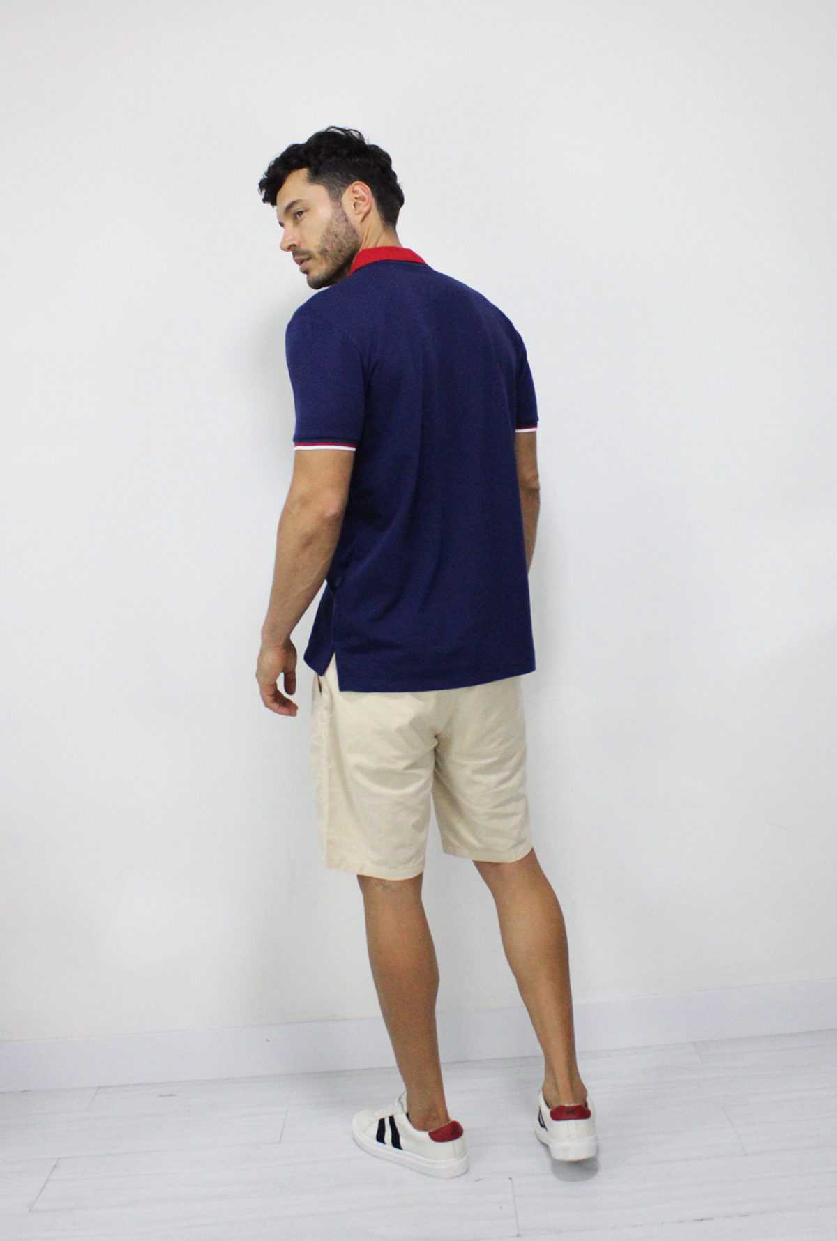 Camiseta Tipo Polo Azul Para Hombre DMPM10