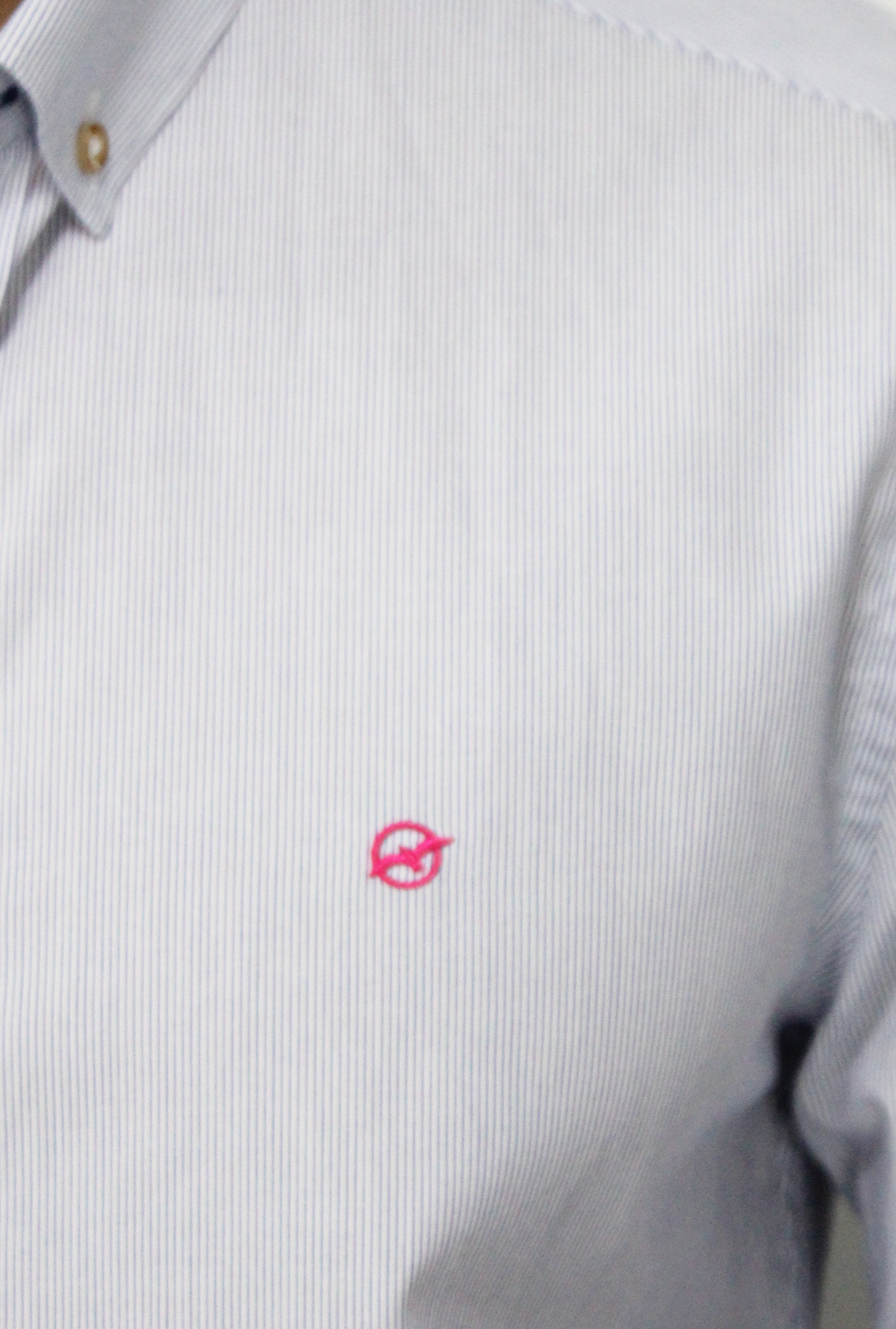 Camisa Manga Larga Líneas Azul Para Hombre CML3096