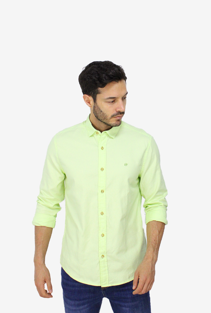 Camisa Manga Larga Oxford Verde Claro para Hombre CML3054