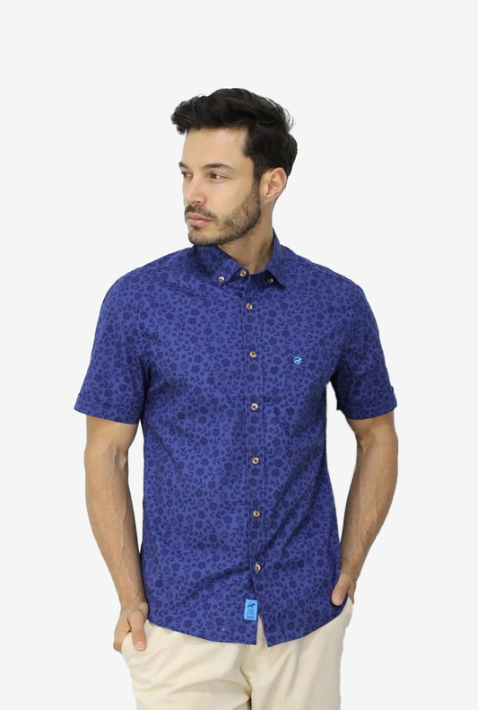 Camisa manga corta azul para hombre DMCMC06