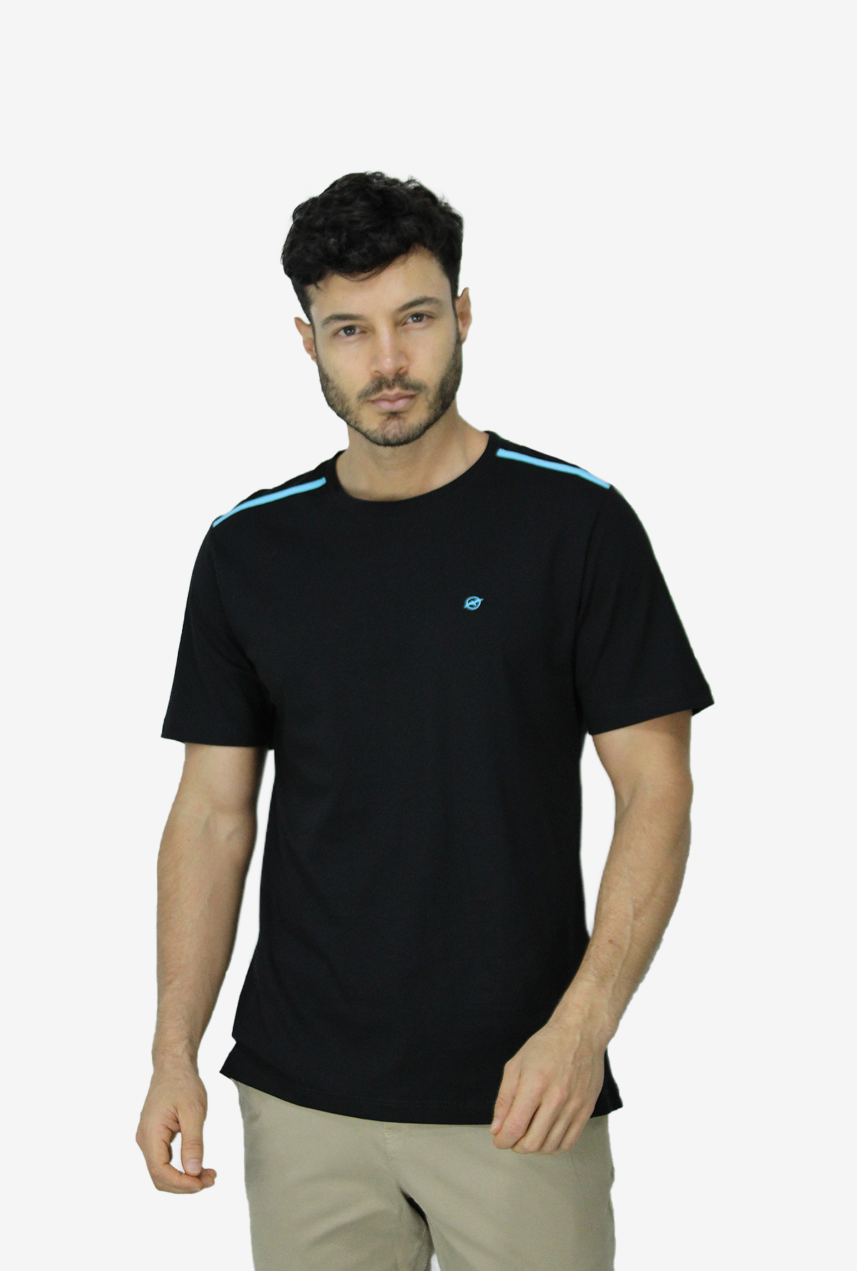 Camiseta Negro Para Hombre Cuello Redondo DMTS3047