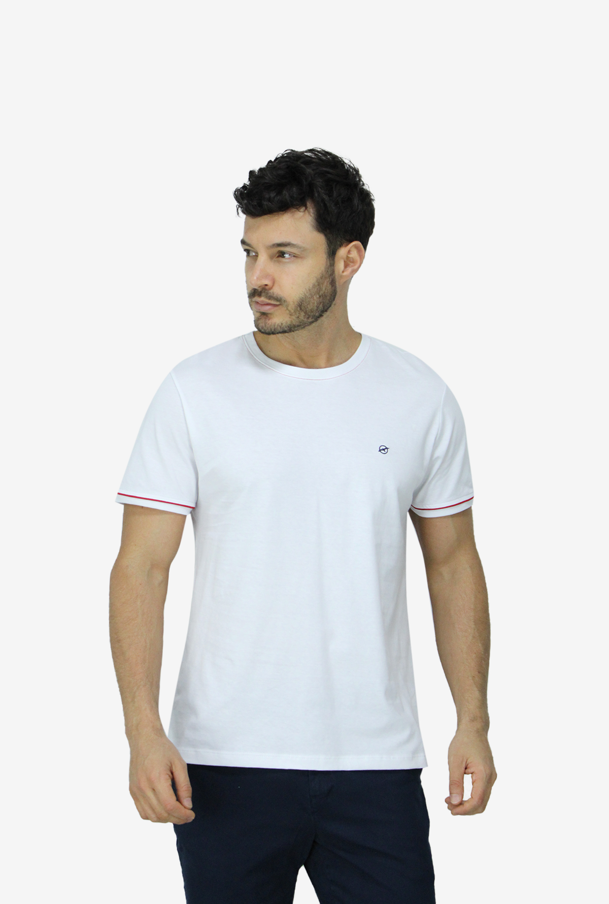 Camiseta BlancaPara Hombre Cuello Redondo DMTS3046