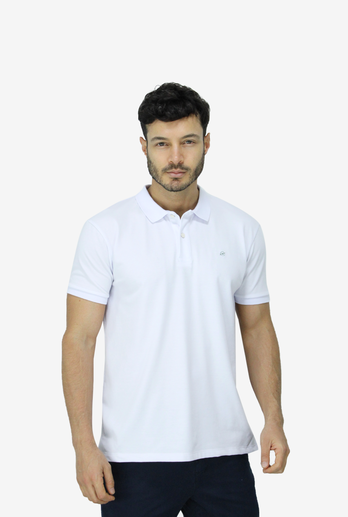 Camiseta Tipo Polo Blanca Para Hombre  DMPOUT01