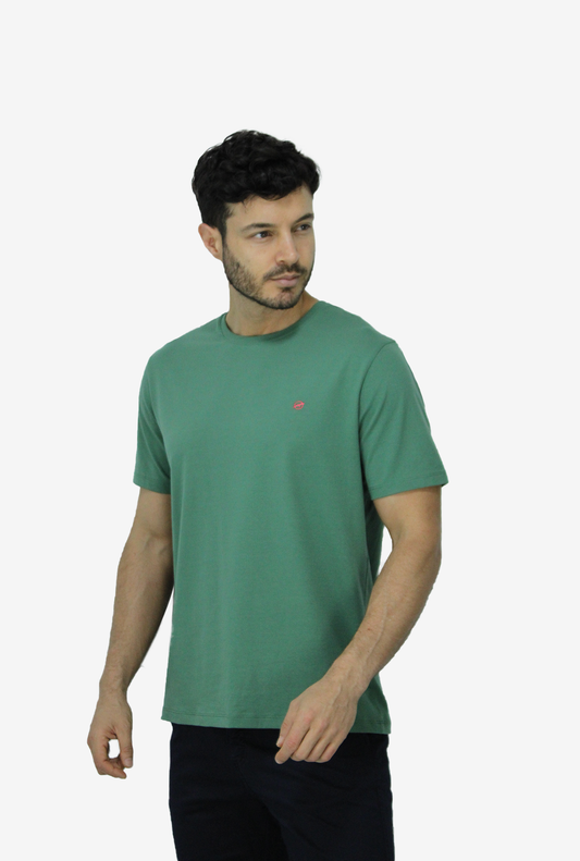 Camiseta Básica Verde Para Hombre TSB02