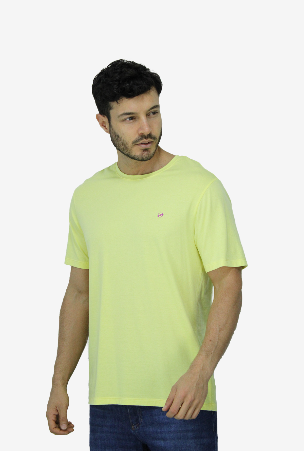 Camiseta Básica Amarilla Para Hombre TSB02