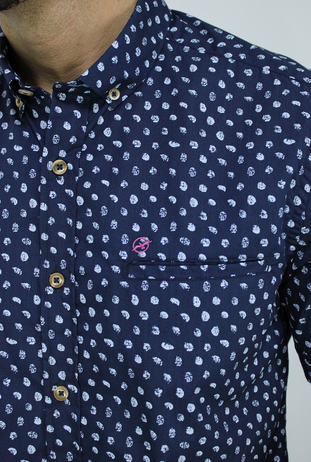 Camisa Manga Corta Azul Para Hombre DMCMC08