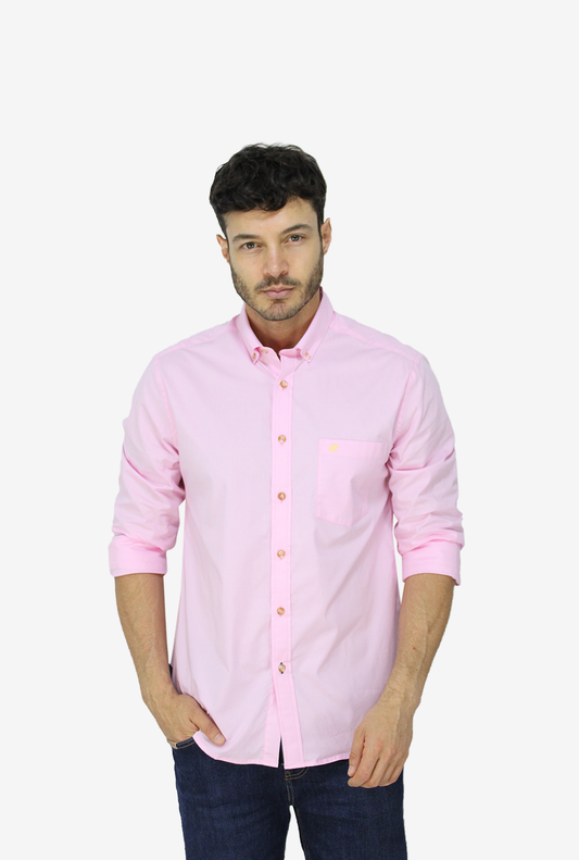 Camisa manga larga Rosada en popelina DMCML15