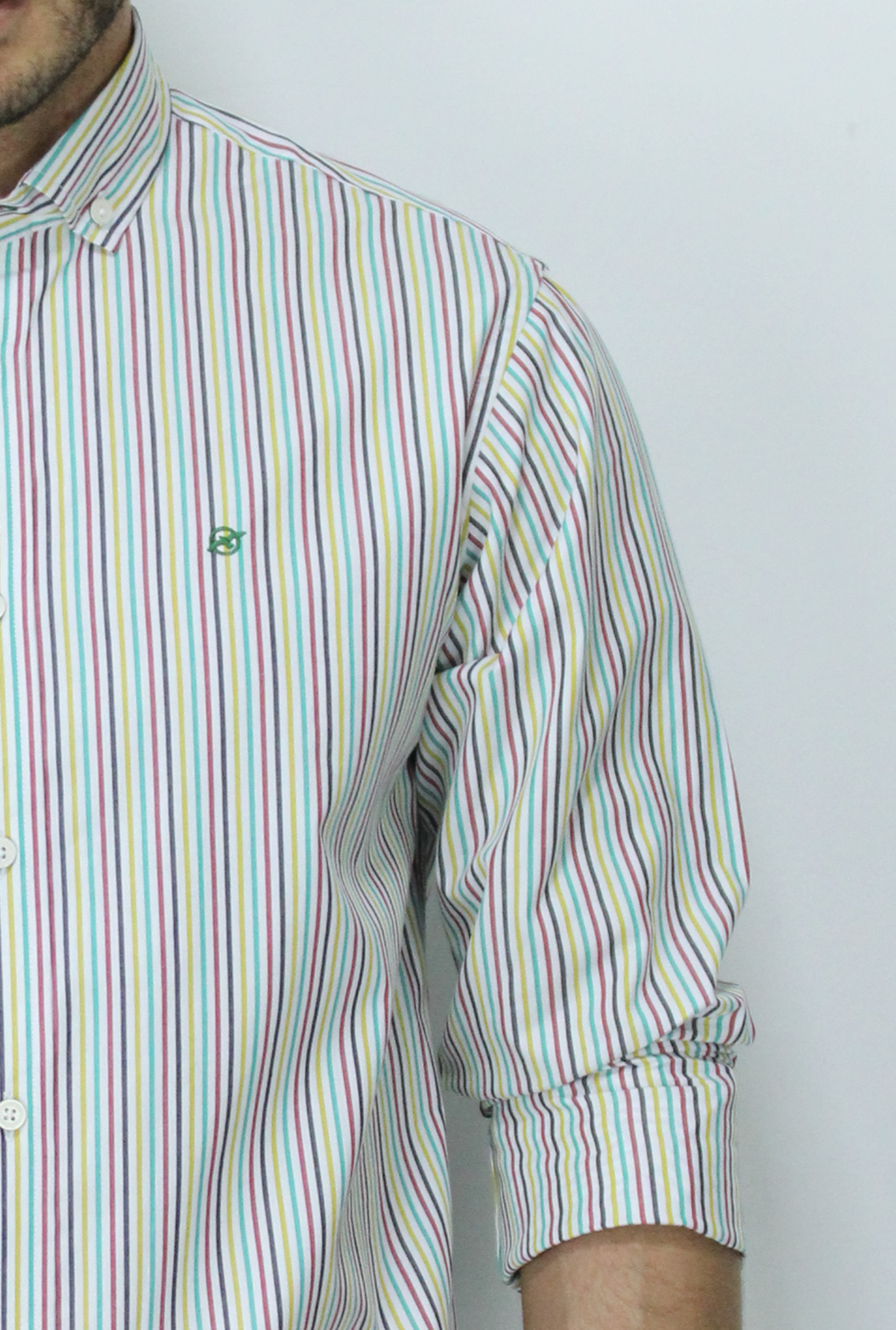 Camisa Manga Larga Azul Medio Para Hombre DMCMLY37