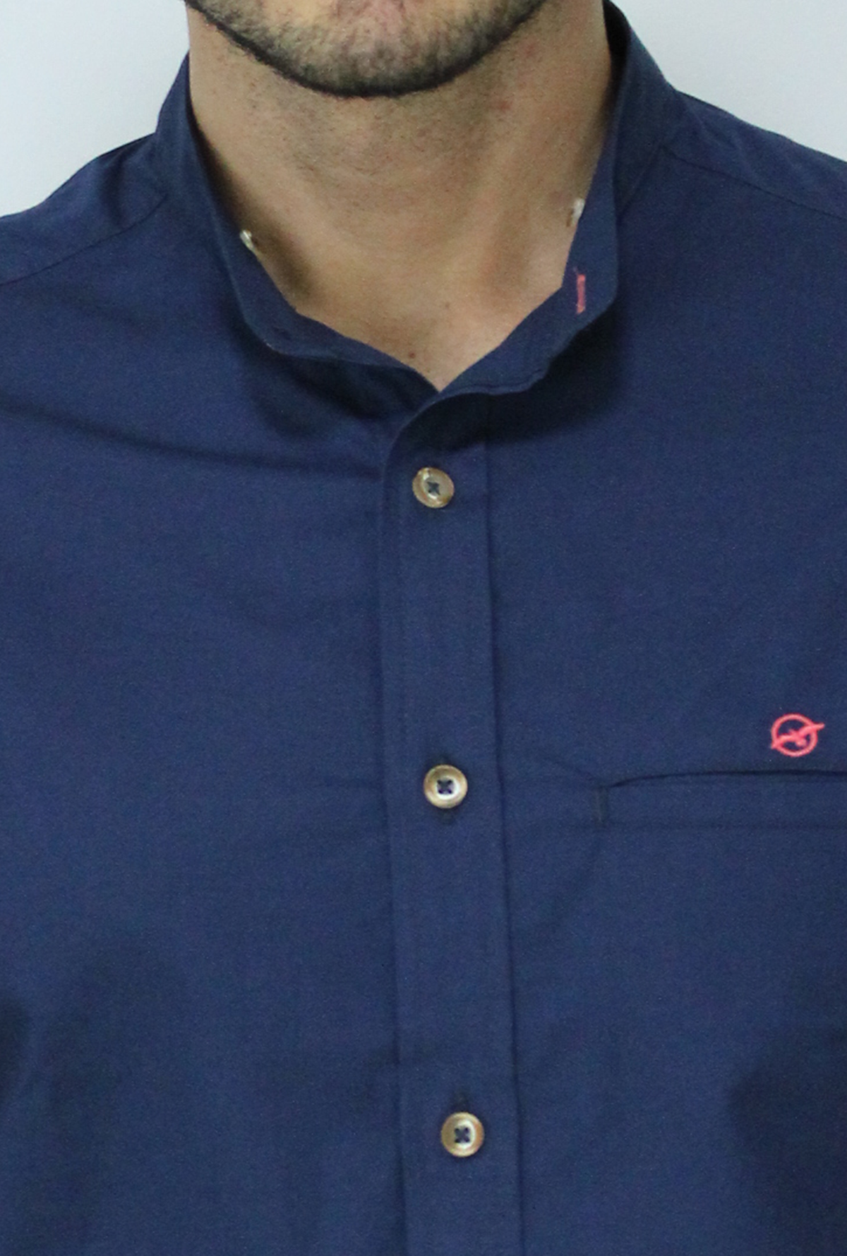 Camisa Manga Corta Cuello Removible Azul Hombre DMCMCB16