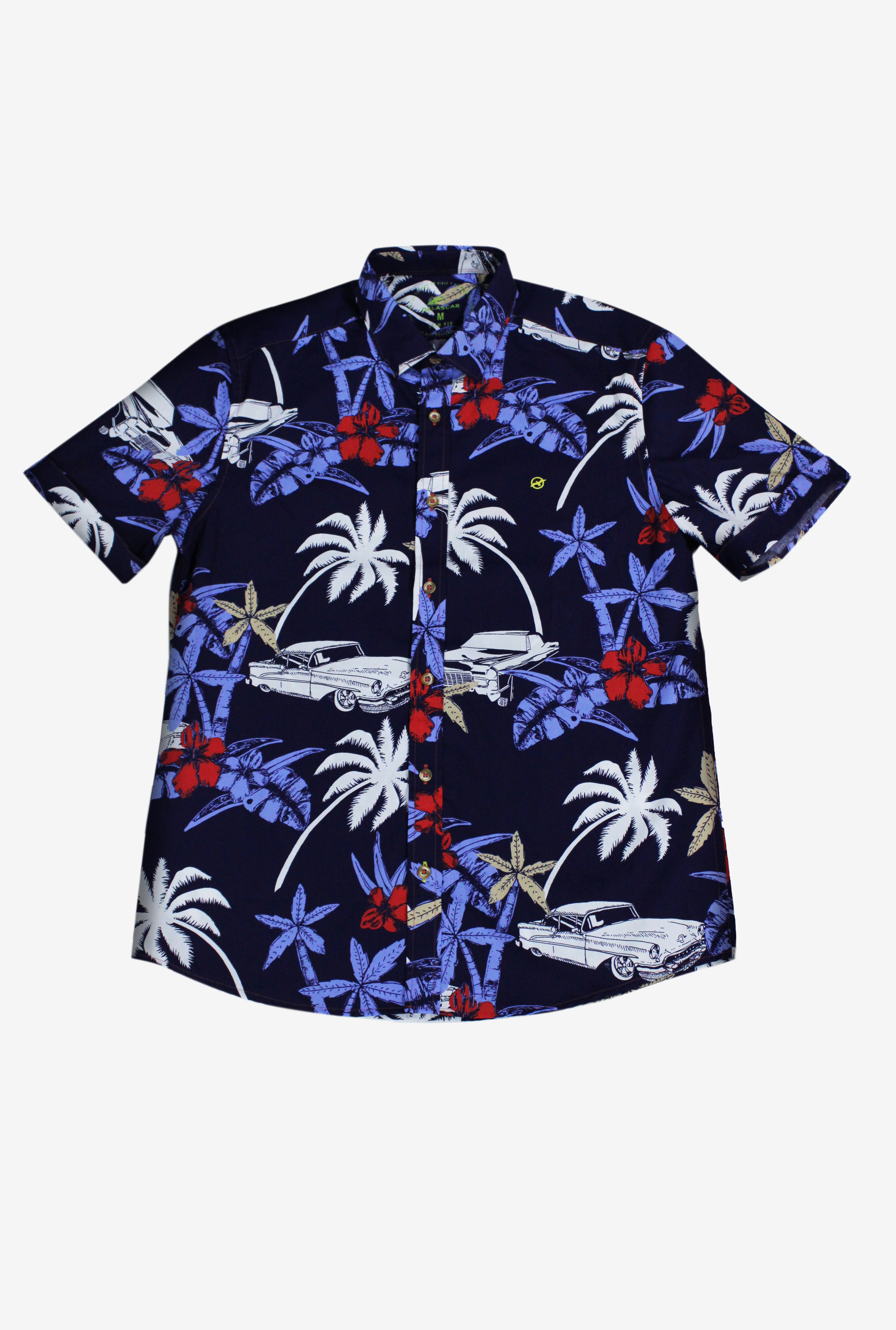 Camisa Manga Corta Azul Rojo Hombre DMC3063