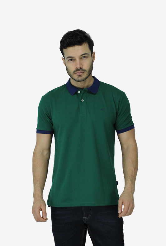 Camiseta Tipo Polo Verde Para Hombre DMPOUT12