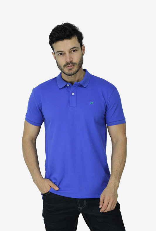 Camiseta Tipo Polo Azul Rey Para Hombre DMPOUT01