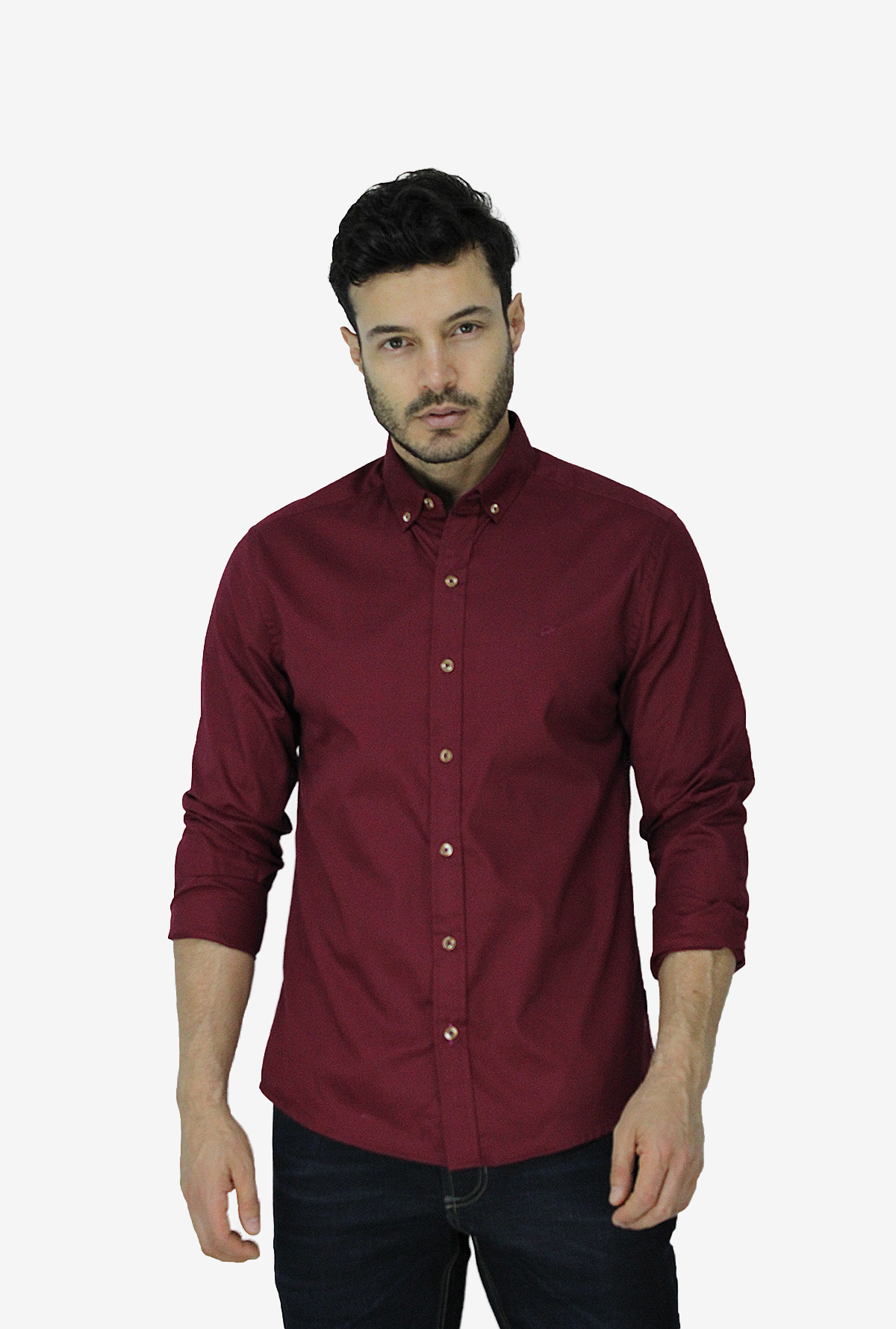 Camisa Manga Larga Vinotinto Para Hombre DMCMLY01 Delascar