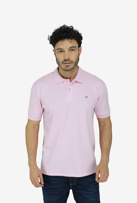 Camiseta Tipo Polo Rosada Para Hombre DMPOUT01
